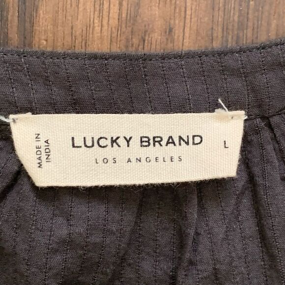 Lucky brand embroidered Flutter sleeve top size L - Picture 9 of 9